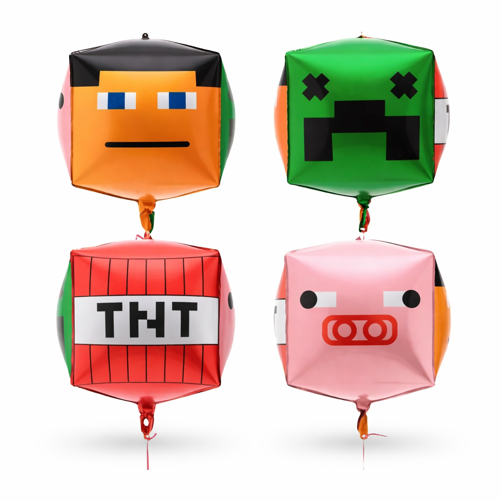 15" 4D Pixel Game Foil Balloon (FLAT)